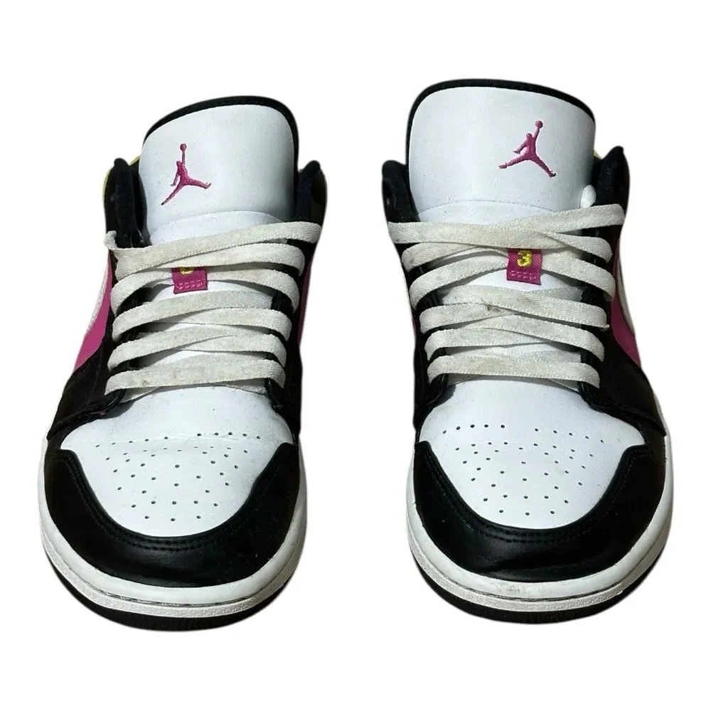 Air Jordan 1 Low Mens Spray Paint Green/Pink/Black Sneakers